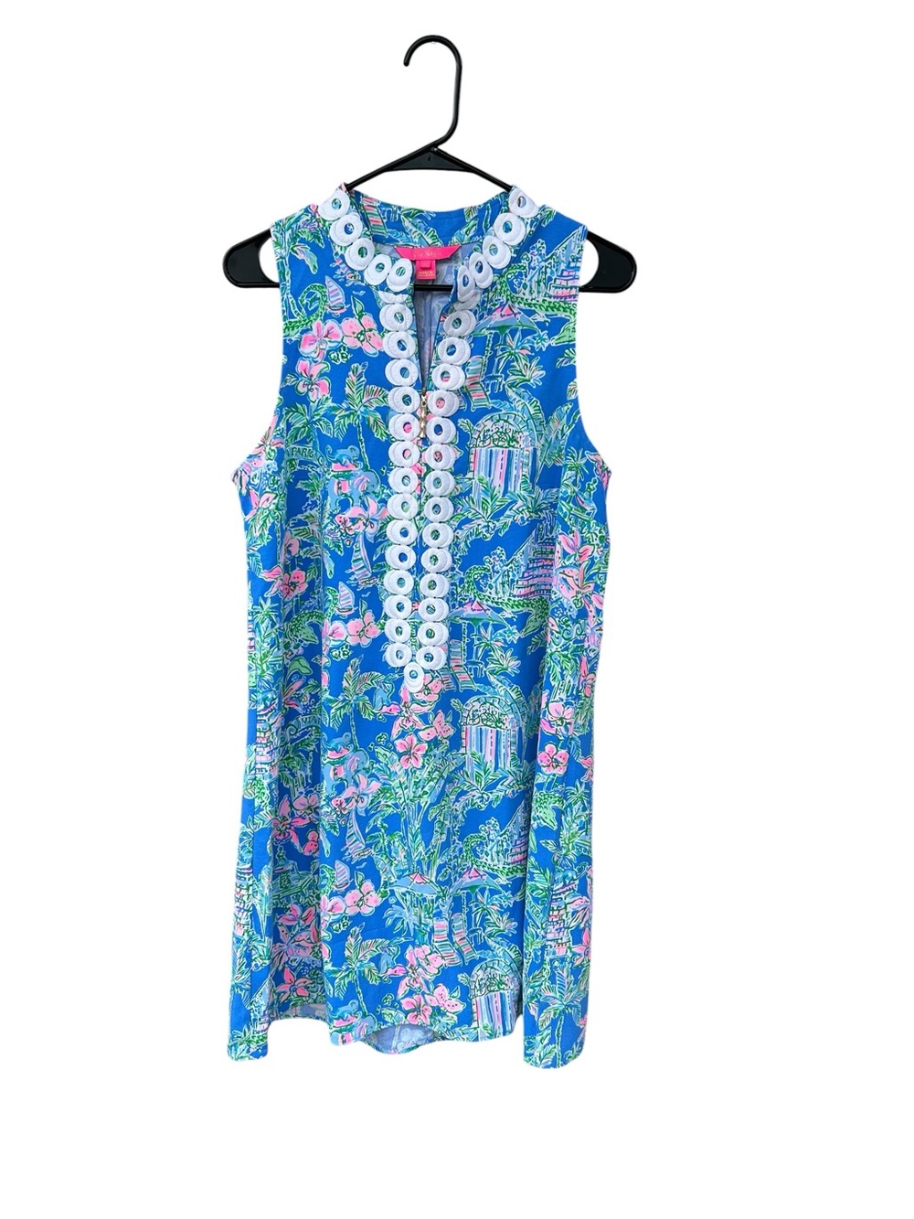 Lilly Pulitzer Jane Shift Dress Boca Blue Beneath the Bougainvillea - Size 10
